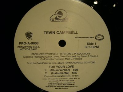 画像1: TEVIN CAMPBELL / FOR YOUR LOVE