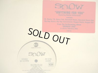 画像1: SNOW Feat. NADINE SUTHERLAND / ANYTHING FOR YOU (REMIX)  (US-PROMO)