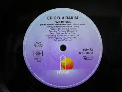 画像2: ERIC B. & RAKIM ‎/ PAID IN FULL (SEVEN MINUTES OF MADNESS - THE COLDCUT REMIX)  (UK)