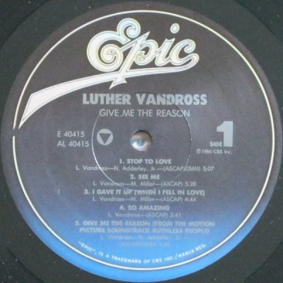 画像2: LUTHER VANDROSS / GIVE ME THE REASON (US-LP)