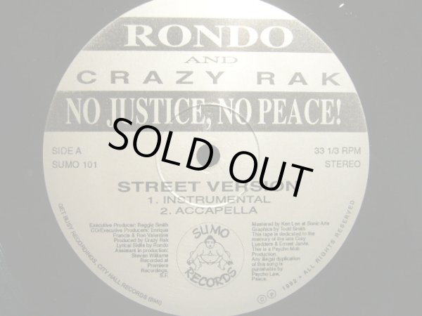 画像1: RONDO AND CRAZY RAK / NO JUSTICE, NO PEACE! (1)