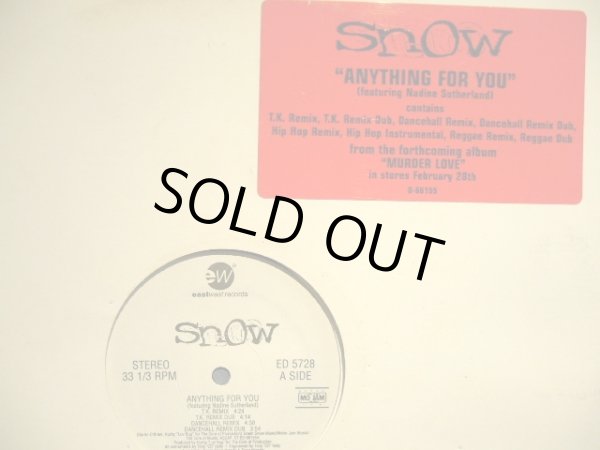 画像1: SNOW Feat. NADINE SUTHERLAND / ANYTHING FOR YOU (REMIX)  (US-PROMO) (1)