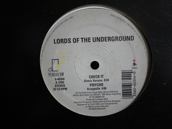 画像1: LORDS OF THE UNDERGROUND / CHECK IT (THE REMIX)  (¥1000) (1)