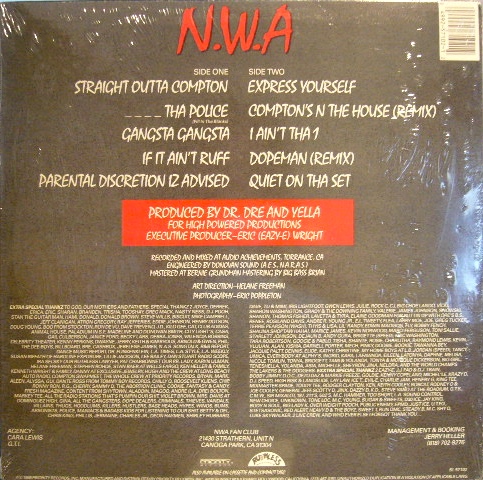 N.W.A / STRAIGHT OUTTA COMPTON (US-LP) - SOURCE RECORDS (ソース 