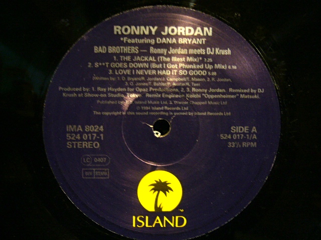 RONNY JORDAN MEETS D.J. KRUSH / BAD BROTHERS (UK-LP) - SOURCE