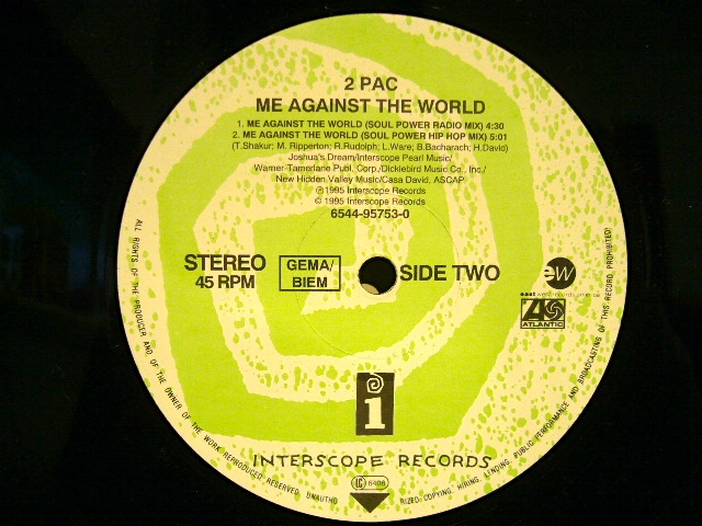 2PAC ‎/ ME AGAINST THE WORLD (GEMA) - SOURCE RECORDS (ソースレコード）