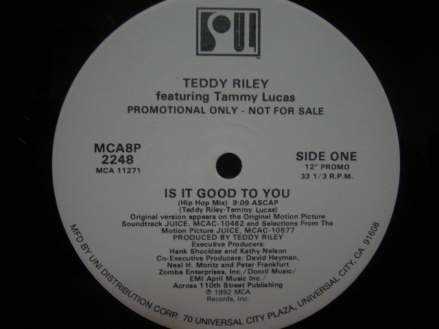 TEDDY RILEY feat TAMMY LUCAS / IS IT GOOD TO YOU - SOURCE RECORDS